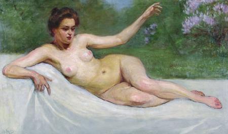 Jakub Weinles Femme nue allongee Germany oil painting art